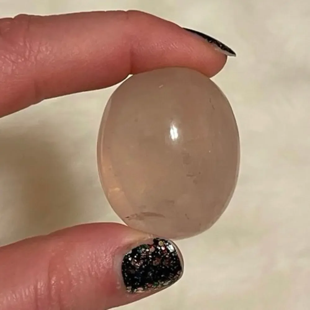🔴 3 for $15 Star Rose Quartz Palm Stone #5